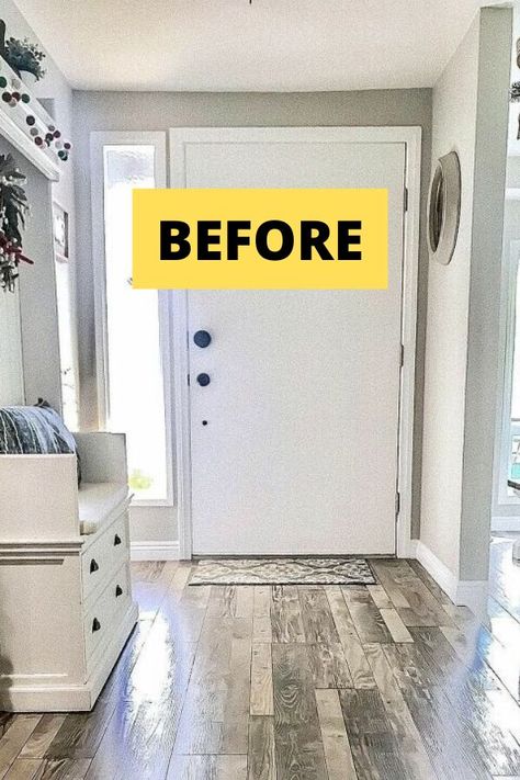 Hate your front door but don't have the budget to replace it? Check out this front door upgrade idea that you can do for cheap. You can use this idea for interior bedroom or closet doors as well. #hometalk Diy Front Door Makeover, Diy Door Makeover, Diy Front Door, Door Makeover Diy, Closet Door Makeover, Front Door Makeover, Bifold Closet Doors, Bifold Barn Doors, Buy Curtains