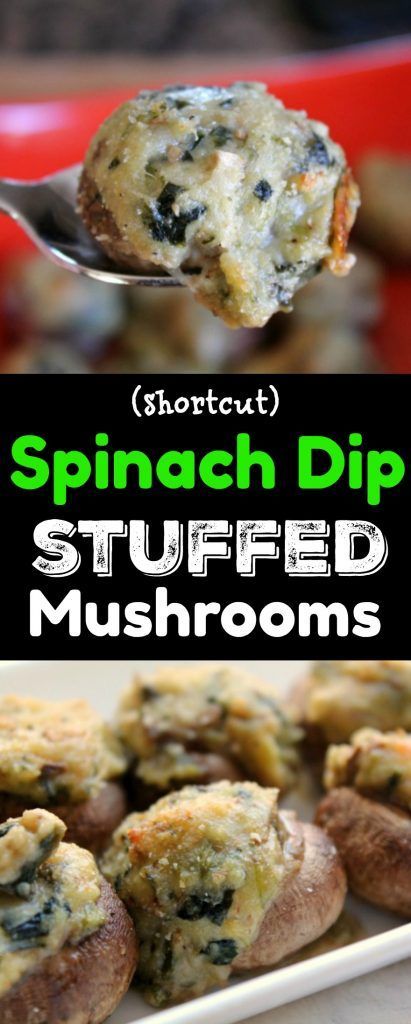 These stuffed mushrooms might sound like a lot of work but assembly will take just minutes when you use store-bought, pre-made spinach dip. These stuffed mushrooms make a great Thanksgiving appetizer or side dish but they also make a great snack or lunch during the week. You can even make these mushrooms the day after Thanksgiving, using your leftover Thanksgiving spinach dip Thanksgiving Spinach, Mushrooms Thanksgiving, Mushroom Appetizers, Thanksgiving Appetizer, Leftover Thanksgiving, Day After Thanksgiving, Cheese Stuffed Mushrooms, Holiday Appetizers Recipes, Stuffed Mushroom