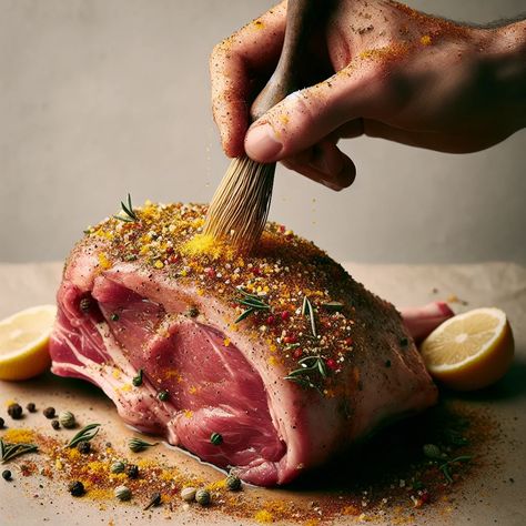 A boneless lamb leg being rubbed with lemon zest, lemon juice, and spices. Crockpot Lamb Leg, Roast Boneless Leg Of Lamb, Boneless Leg Of Lamb Recipes Air Fryer, Lamb Leg Recipes Boneless, Boneless Lamb Leg Roast Recipes, Leg Of Lamb Roast Boneless, Boneless Leg Of Lamb Recipes, Boneless Lamb Leg Roast, Boneless Lamb Leg Recipe