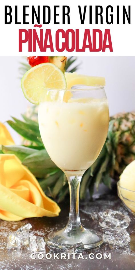 Refreshing virgin piña colada mocktail recipe with pineapple, coconut milk, and lime. Perfect non-alcoholic tropical drink for all ages! Best Pina Colada Recipe Non Alcoholic, Virgin Mocktails Non Alcoholic, Best Virgin Pina Colada Recipe, Pina Colada Virgin Recipe, Pina Colada Non Alcoholic, Non Alcoholic Pina Colada Recipe, Pina Colada Recipe Non Alcoholic, Mocktail Easy, Virgin Piña Colada