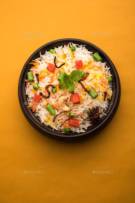 Veg Biryani by stockimagefactory. Indian Vegetable Pulav or Biryani made using Basmati Rice #Sponsored #stockimagefactory, #Indian, #Veg, #Biryani Veg Biryani Photography, Veg Pulav, Paneer Biryani, Vegetable Biryani, Veg Biryani, Cloud Kitchen, Dum Biryani, Recipes Snacks, Quick Recipes Snacks