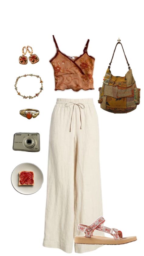 Boho Cruise Outfits, Thailand Trip Outfit, Italian Summer Aesthetic, Earthy Outfits, Granola Girl, Aesthetic Fits, Outfit Layout, Cruise Outfits, Closet Fashion