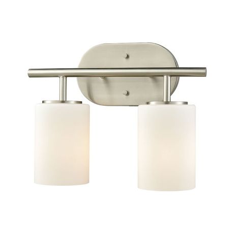 Andover Mills™ Albus 2-Light Dimmable Vanity Light & Reviews | Wayfair Vanity Lamp, Vanity Light Fixtures, Light Vanity, Elk Lighting, Opal White, Bath Light, Transitional Design, Bathroom Vanity Lighting, Transitional Style