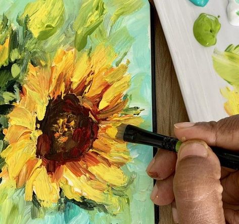 sunflowers impasto flowers acrylic painting for beginners ideas tutorials palette knife Online Painting Classes, Acrylic Painting Flowers, Impasto Painting, Acrylic Painting Tutorials, Youtube Art, Flower Painting, Sunflower, Acrylic Painting, Flowers