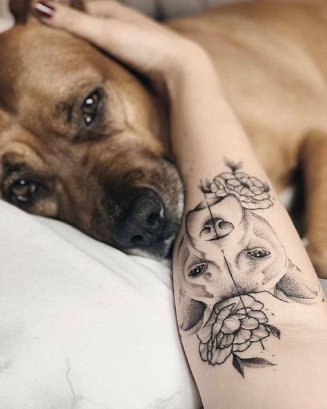 Dog Lover Tattoo Ideas, Dog Lover Tattoo, Tattoo Ideas Dog, Lover Tattoo Ideas, Tatoo Dog, Dog Portrait Tattoo, Tats Ideas, Puppy Tattoo, Lover Tattoo