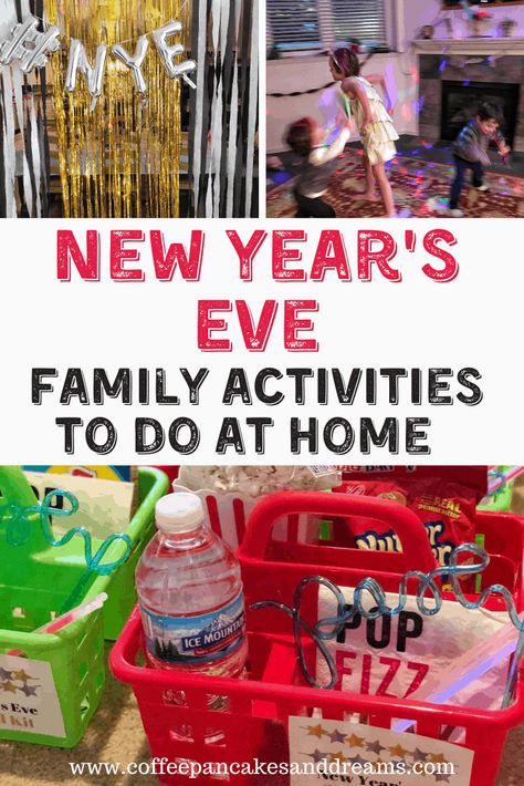 Nye Ideas For Kids At Home, New Years Eve Kids Countdown, At Home New Years Eve Party For Kids, Kids Nye Party Ideas Food, Nye Party Kids Families, At Home New Years Eve Party Families, Nye Fun For Kids, At Home Nye Party Ideas Kids, New Year’s Eve Countdown Activities