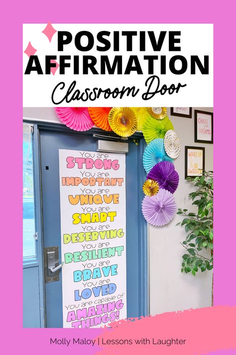 I Am Affirmations Mirror Classroom, Affirmation Anchor Chart, Daily Affirmations Classroom, Positive Classroom Door Ideas, Affirmation Board Classroom, Class Mantra Elementary, Inside Classroom Door Decor, Classroom Mantra Elementary, Daily Affirmations For Students