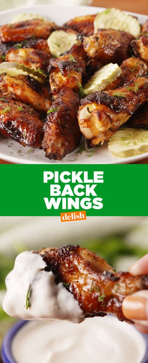 Pickleback Wings, Pickle Back, Pickle Party, Cooking Chicken Wings, Baked Wings, Chicken Appetizers, Pickling Recipes, Wing Recipes, Chicken Wing Recipes