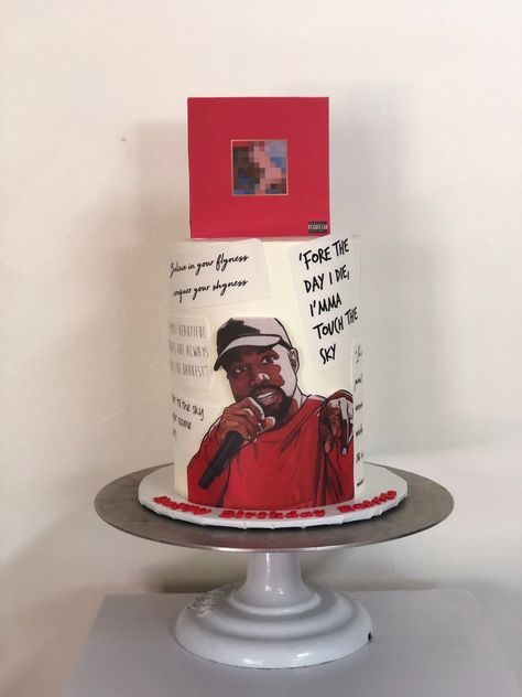 Kanye West cake made by @gotsweetz on insta. Made this beautiful super creative cake for my boyfriend’s birthday!!!!! Zach Bryan Birthday Cake, Kanye West Birthday Party, Kanye West Birthday Party Theme, Rapper Cakes Ideas, Kanye West Themed Party, Kanye West Birthday Cake, Kanye Cake, Drake Happy Birthday Cake, Rapper Birthday Cake