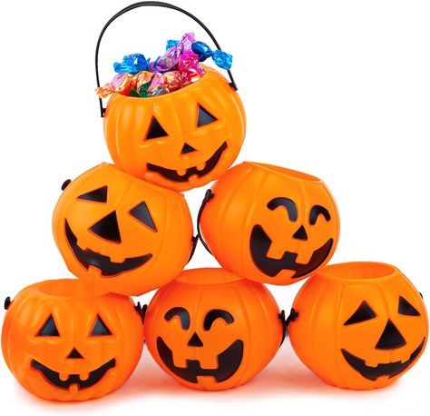 3 otters 12PCS Halloween Pumpkin Buckets, Pumpkin Candy Buckets with Handle Trick or Treat Pumpkin Baskets for Halloween Decorations Candy Bag Fillers Party Supplies Pumpkin Trick Or Treat Bucket, Candy Buckets, Pumpkin Bucket, Treat Bucket, Candy Bucket, Candy Basket, Candy Dispenser, Pumpkin Candy, Pumpkin Halloween Decorations