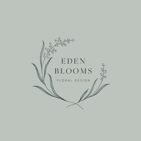 Flower Logo Design Ideas, Logo With Flowers, Gooseberry Moon, Etsy Logo Design, Floral Website, Graphic Design University, Etsy Logo, Florist Logo, Design For Wedding