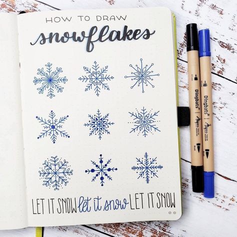 Image discovered by @erinkrauth. Find images and videos on We Heart It - the app to get lost in what you love. Journal D'inspiration, Snowflakes Drawing, January Bullet Journal, Bullet Journal 2019, Bullet Journal Paper, Bullet Journal Tracker, Bullet Journal Notebook, Dot Journals, Bullet Journal Design Ideas