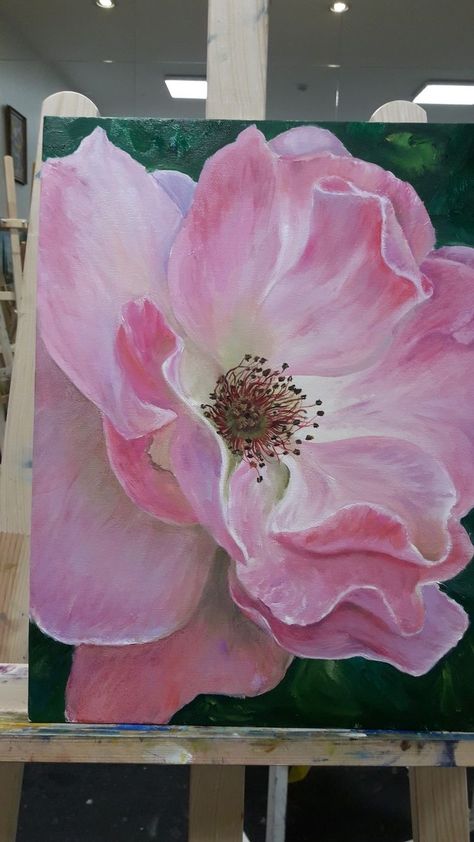 Big Flower Painting, Interior Design Art Deco, Acrylic Flower Painting, Art Interior Design, Art Deco Interior Design, Peony Painting, Acrylic Painting Flowers, Flower Painting Canvas, Crayon Art