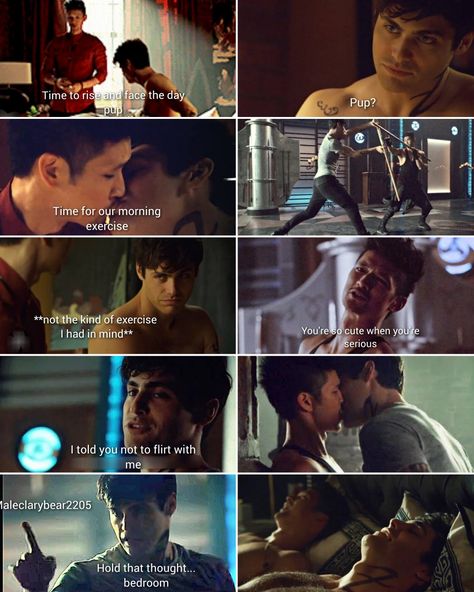 Malec- I told you not to flirt with me Magnus And Alec, Clary And Jace, Shadowhunters Malec, Cassandra Clare, Shadow Hunters, Morning Workout, Gay Love, Told You, Shadowhunters