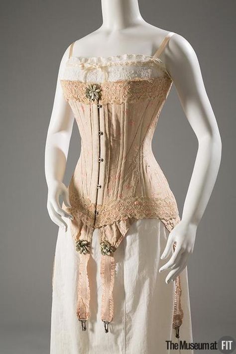 Corset 1905 The Museum at FIT Edwardian Corsets, 1900s Fashion, Lingerie Vintage, Vintage Corset, Period Outfit, Fashion Institute, Ny Fashion, Edwardian Fashion, Historical Dresses