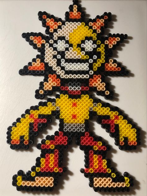 Sun And Moon Fnaf Perler Bead, Fnaf Perler Beads Pattern, Fnaf Perler Beads, Alpha Grids, Pixel Art Fnaf, Fnaf Pixel Art, Pixel Bead Art, Perler Beads Art, Art Fnaf