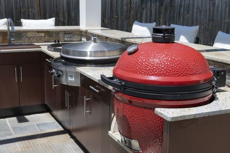 Kamado Grill Table, Outdoor Cooking Station, Cooking Station, Kamado Grills, Outdoor Gardens Landscaping, Outdoor Bbq Area, Washington Dc Metro, Small Vacuum, Bbq Table