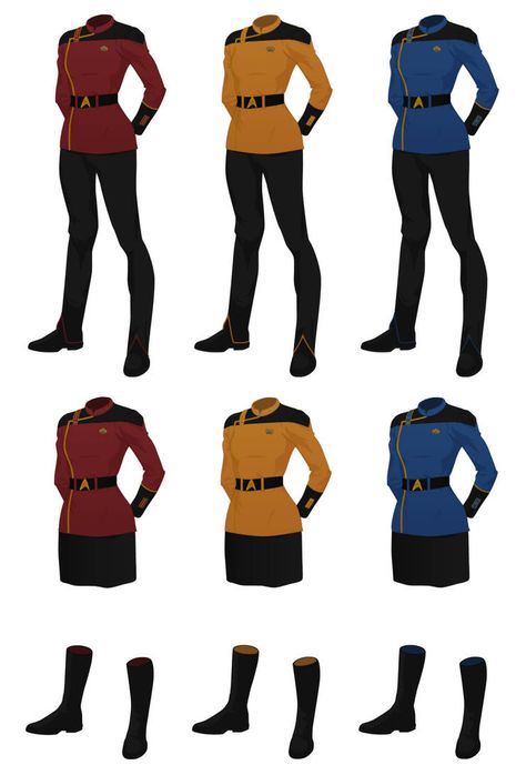 Dress Uniform (variant 1, female) by JJohnson1701 Star Trek Costume Women, Space Uniform, Star Trek Outfits, Star Trek: Voyager, Starfleet Uniform, Sci Fi Uniform, Star Trek: Enterprise, Star Trek Birthday, Star Trek Tattoo