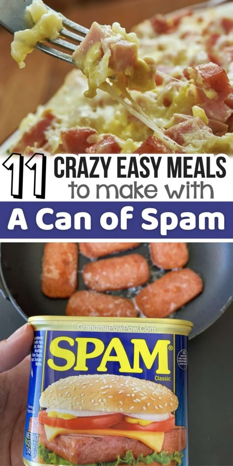 How To Cook Spam, Canned Beef Recipe, Spam Recipes Dinners, Easy Meals To Make, Spam Recipes, Easy Cheap Dinners, Meals To Make, Cheap Easy Meals, Canned Meat