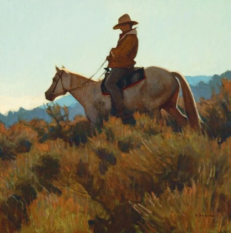 Glenn Dean, Cowboy Draw, Male Artworks, September Morning, Fall Paintings, Western Artwork, Western Paintings, Horse Illustration, 19th Century Art