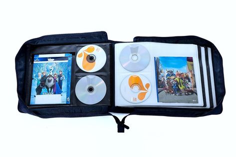 DVD CD Storage Case with Extra Wide Title Cover Pages for Blu Ray Movie Music Audio Media Disk (Portable Carrying Binder Holder Wallet Album Home Organizer)- Blue, 128 Disk Units, 64 Booklet Pockets Diy Dvd Storage, Diy Dvd, Dvd Organization, Cd Diy, Cd Storage, Dvd Storage, Home Organizer, Blu Ray Movies, Binder Organization