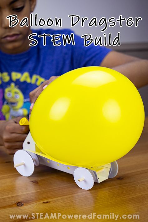 Learn how to build a car in this balloon powered dragster STEM project. Perfect for 6-12 years old, this project is a blast with inspired hands on learning. Kids explore engineering concepts plus physics as they learn about force and thrust to power their car. Everything you need comes in the kit making this an easy way to introduce fun STEM learning to children with a wide range of ages and abilities. #BuildACar #BalloonCar #STEM #STEMActivity #STEMProject #STEMChallenge Holiday Stem Activities, Thanksgiving Stem Activities, Elementary Stem Activities, Stem Projects For Kids, Stem Elementary, Car Diy, Kid Experiments, Unit Studies, Engineering Projects