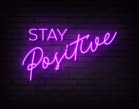 Stay Positive Wallpaper Purple, Neon Widgetsmith, Purple Led Lights, Purple Aesthetic Background, Purple Quotes, Neon Quotes, Neon Words, Purple Neon, Purple Vibe