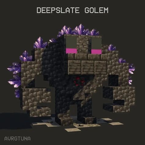 Minecraft Buildings🏰 on Instagram: “Amazing Golem Statue! By: @avrgtuna - Follow @minecraftforest” Minecraft Mineshaft Design, Minecraft Ancient Ruins Build, Statue Minecraft Ideas, Wall Ideas Minecraft, End Portal Design, Minecraft Mineshaft, Minecraft Monsters, Minecraft Building Guide, Minecraft Statues