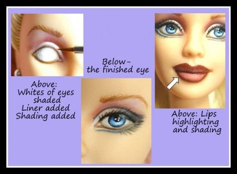 Learn How to Repaint Barbies and Fashion Doll Repainting... Loads of info on the supplies you need Doll Repaint Tutorial, Doll Restoration, Doll Hospital, Doll Face Paint, Repainted Dolls, Custom Barbie, Doll Faces, Barbie Hair, Barbie Stuff