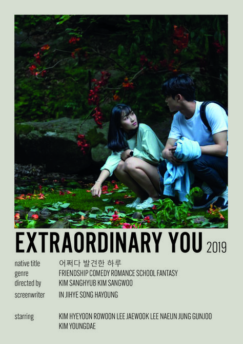 Extraordinary You Poster, Extraordinary You Aesthetic, Kdrama Posters, Drama Poster, Iconic Movie Posters, Film Posters Minimalist, Korean Drama Tv, Drama Tv Shows, Romance Comedy