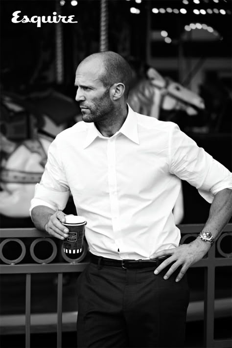 "A movie, it's like a very complicated timepiece. There's a lot of wheels in a watch. And some of those wheels, if they don't turn right, then, you know, the watch ain't gonna tell the time." - Esquire.com جيسون ستاثام, Jason Stratham, Bald Men Style, Bald Men, Jason Statham, The Expendables, Rosie Huntington Whiteley, Hollywood Actor, Mode Vintage