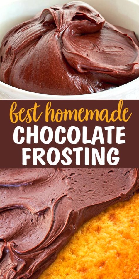 Homemade Chocolate Frosting, Frosting Recipes Easy, Chocolate Frosting Recipes, Cake Frosting Recipe, Homemade Frosting, Chocolate Buttercream, Köstliche Desserts, Icing Recipe, Chocolate Frosting