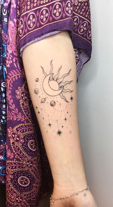 Kids Tattoo, God Tattoo, Tato Minimal, Astrology Tattoo, Tattoo Sleeves, Tattoo Hand, Sun Tattoos, Sleeve Ideas, Feminine Tattoo