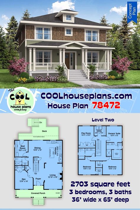 Craftsman Floor Plans, House Plans 2 Story, Cape Cod House Plans, Cape Cod Cottage, Cape Cod Style House, Porch Columns, Cape Cod Style, Country Style House, Lap Siding