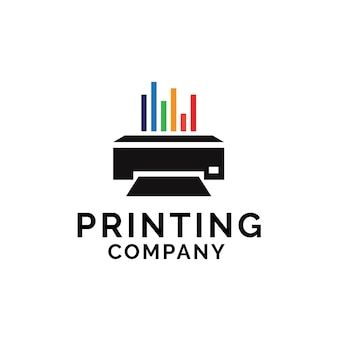 Premium Vector | Printing company logo design with printer graphics and colorful chart lines illustration Print Shop Logo Graphic Design, Red Bird Logo, Printer Logo, Printing Company Logo, Lines Illustration, Logo Character, Company Logo Design, Heart Logo, Printing Company