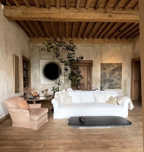 Axel Vervoordt Interiors, Axel Vervoordt, Rustic Materials, Meditation Room, Concrete Floors, Wabi Sabi, Outdoor Bed, Belgium, House Interior