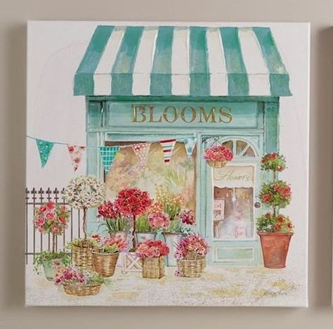 Spring Drawing, Window Awning, Shop Illustration, 수채화 그림, Urban Sketching, Spring Blooms, World Market, Website Templates, White Painting