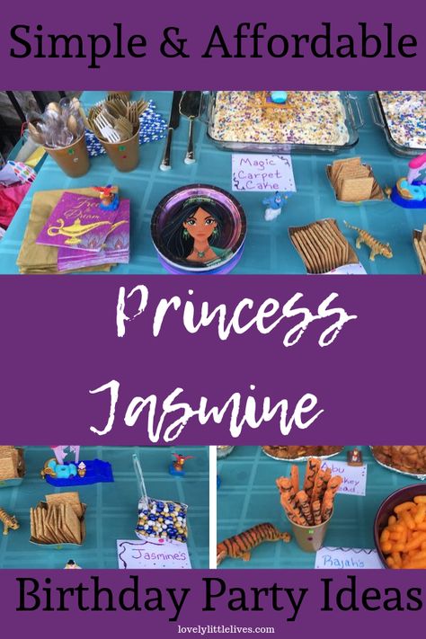 Princess Jasmine Birthday Party Diy, Princess Jasmine 1st Birthday Party, Princess Jasmine Party Favors, Aladdin Theme Birthday Party, Princess Jasmine Food Ideas, Jasmine Party Favors, Princess Jasmine Party Food, Jasmine Princess Birthday Party Ideas, Jasmin Birthday Party Ideas Princess