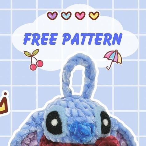 Crochet Stitch Character, Small Disney Crochet Patterns, Crochet Pattern Disney Stitch, Stitch Crochet Pattern Free, Stitch Crochet Pattern, Disney Crochet Keychain, Crochet Mini Stitch Disney, Disney Crochet Patterns, Crochet Angel