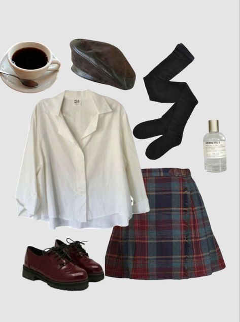 Perfect for coffee shop studies 90s Preppy Aesthetic Outfits, 90s Preppy Outfits, Preppy With An Edge, Vintage Preppy Aesthetic, Northern Preppy, Academia Fit, Preppy Aesthetic Outfits, 90s Preppy, Coquette Outfit