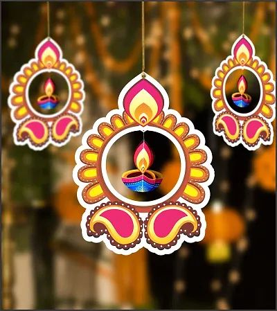 TOYXE Paper Hanging Rangoli Deepak for Diwali Decoration Set of 5 Pcs Diwali Backdrop Ideas For School, Diwali Hangings For School, Happy Diwali Board Decoration, Diwali Decoration Board Ideas, Diwali Selfie Corner, Diwali Hangings Craft, Diwali Soft Board Decoration, Diwali Decorations At Office, Diwali Display Board Ideas