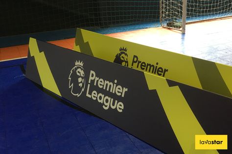 Event signage - Birmingham / Printed pitch side advertising boards for a football tournament. A Board Signage Ideas, Event Installation, Signage Outdoor, Football Event, Hoarding Design, Sports Branding, Event Signs, Signage Ideas, Sign Board Design