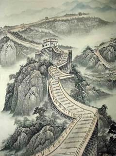 Chinese Great Wall Painting,50cm x 33cm,1336001-x 19 x 13