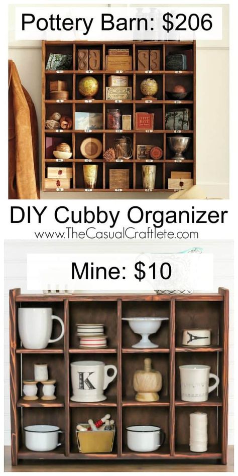 Cubby Diy, Diy Cubby, Diy Cubbies, Wooden Furniture Plans, Apartment Organization Diy, Cubby Organizer, Wooden Cubby, Pottery Barn Inspired, Diy Apartment Decor