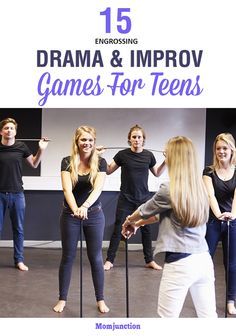 15 Engrossing Drama And Improv Games For Teens                                                                                                                                                                                 More Improv Games, Theater Games, Drama Therapy, Drama Classroom, Drama Lessons, Theatre Classroom, Theatre Games, Drama Activities, Teaching Theatre