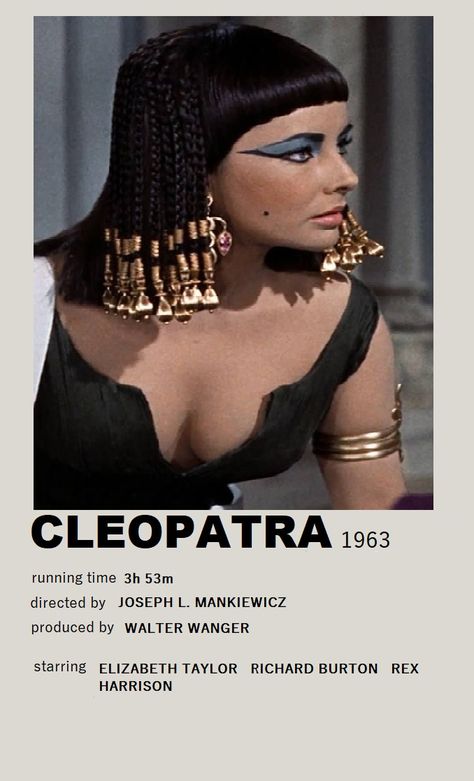 Cleopatra Movie, Movie Polaroids, Hospital Flowers, Cleopatra 1963, English Poems, Romcom Movies, Movie Collage, Film Recommendations, Film Journal