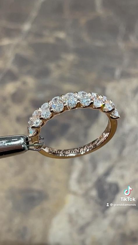 All Diamond Ring, Brides Wedding Rings, Unique Wedding Rings Round Diamond, Wedding Ring Band Women, Engagement Ring That Fits Inside Wedding Band, Solid Diamond Ring, Seven Diamond Ring, His And Her Wedding Rings Sets, Delicate Diamond Rings For Women