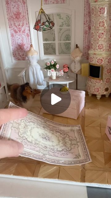 Diy Dollhouse Rug, Make A Rug, Dollhouse Rug, Image Transfer, Diy Dollhouse, Rug Making, I Tried, Dollhouse Miniatures, Doll House