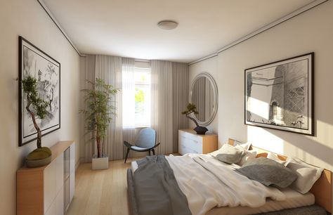 Small bedroom with light wood floors and furniture Wooden Flooring Bedroom, Painting Wood Furniture White, Simple Bedroom Ideas, Wood Furniture Bedroom Decor, Ideas Small Bedroom, Wood Flooring Ideas, Wooden Furniture Bedroom, Flooring Bedroom, Unique Bedroom Ideas