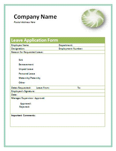 10+ Leave Application Form Templates | Word, Excel & PDF Templates Leave Application Form, Leave Request Form, School Leave Application, Download Cv Format, Leave Form, Cv Templates Free Download, University Application, Employment Form, Resume Format Download